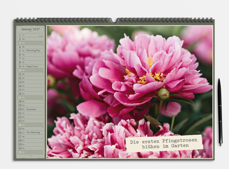 Kostenlose Kalender Vorlage Retro