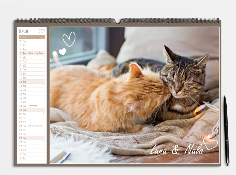 Kostenlose Kalender Vorlage Elisa & Love