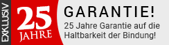 Für alle gebundenen Fotobücher erhalten Sie ganze 25 Jahre Garantie auf die Bindung