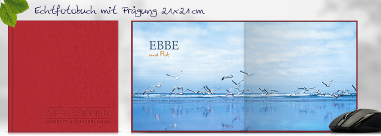Echtfotobuch erstellen mit Prägung 21x21 cm quadratisch