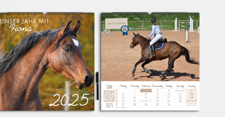 Fotokalender gestalten im quadratischen Format 42x42 cm