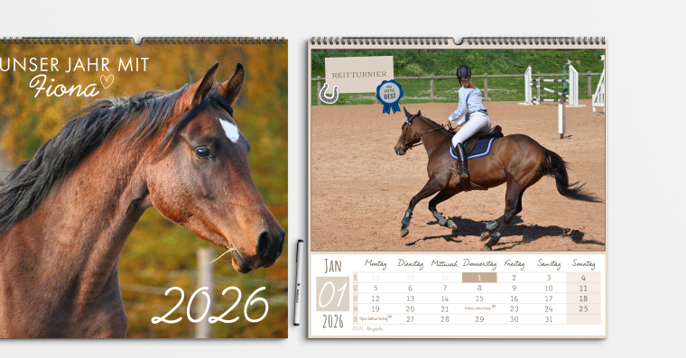 Fotokalender gestalten im quadratischen Format 42x42 cm