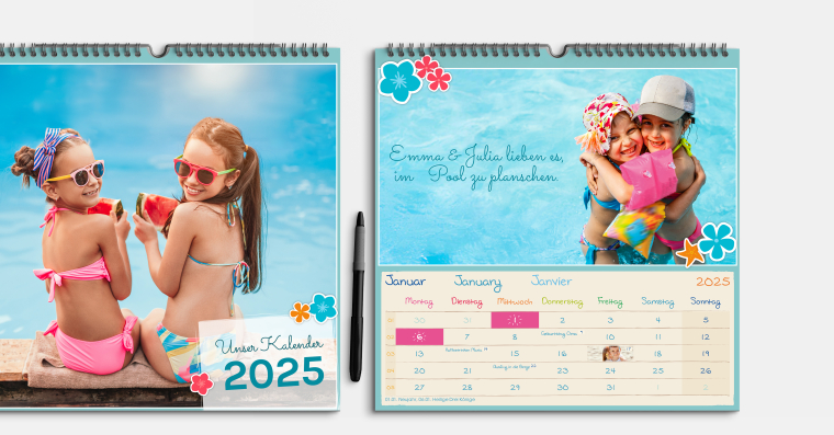 Fotokalender gestalten im quadratischen Format 30x30 cm