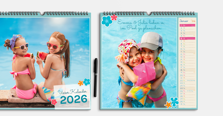 Fotokalender gestalten im quadratischen Format 30x30 cm
