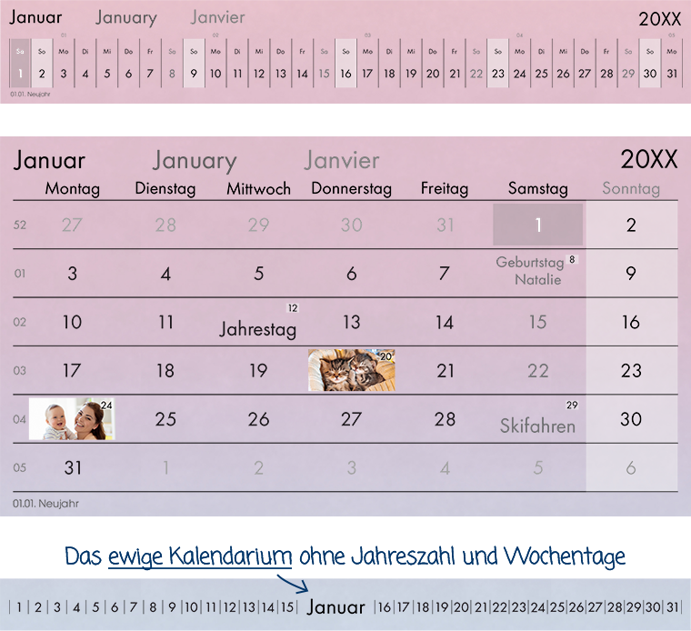 Kalendervorlage transparent