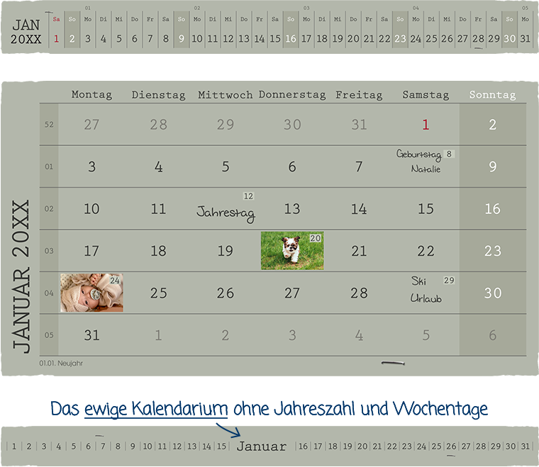 Kalendervorlage Retro