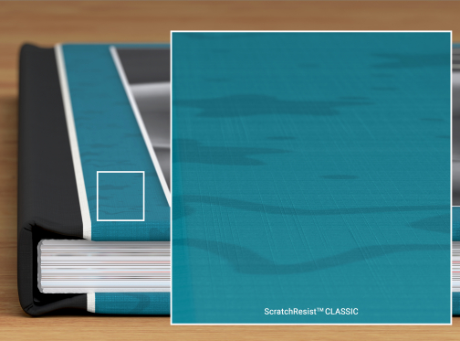 Fotobuch Hardcover Einband mit ScratchResist™ Veredelung