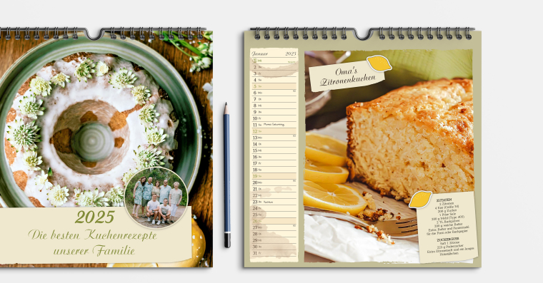 Fotokalender gestalten im quadratischen Format 21x21 cm