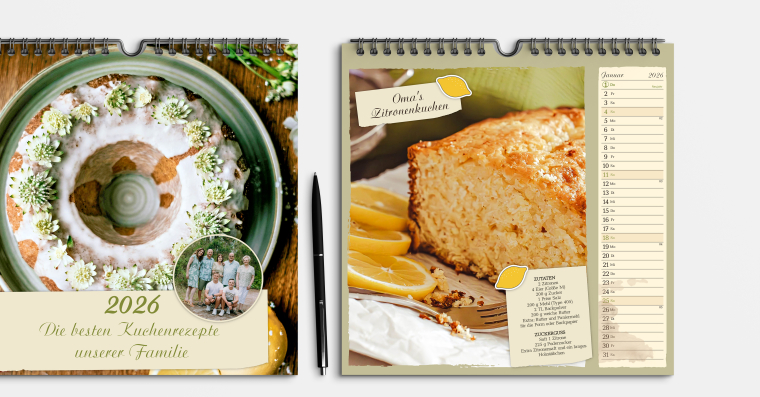 Fotokalender gestalten im quadratischen Format 21x21 cm