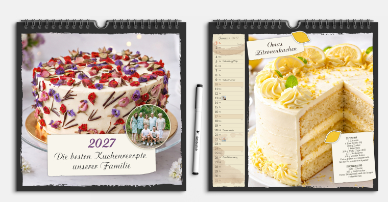 Fotokalender gestalten im quadratischen Format 21x21 cm
