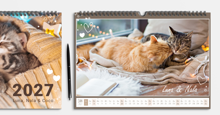 Fotokalender DIN A4 im Hoch- oder Querformat gestalten