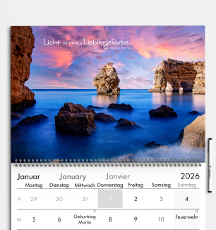 Duplex Fotokalender DIN A3 quer gestalten