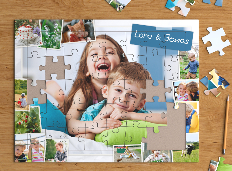Fotopuzzle mit eigenem Foto 40 Teile inkl. Puzzlerahmen