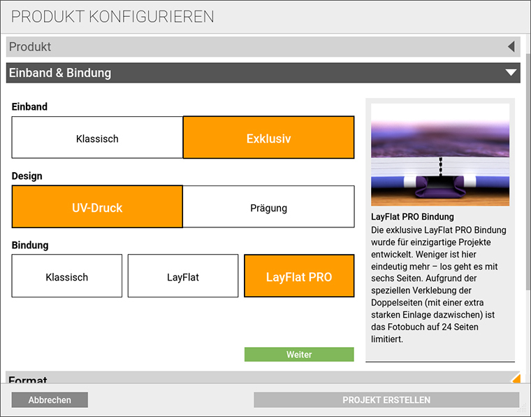 UV-Druck Produktdialog DESIGNER 3