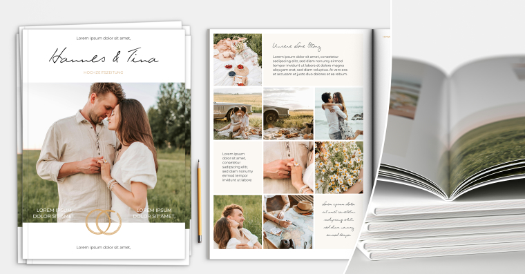 Hochzeitzietung erstellen mit Softcover DIN A4