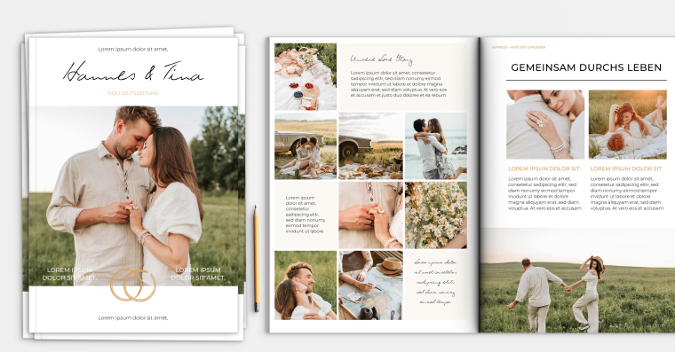 Hochzeitszeitung PRO Vorlagen gratis